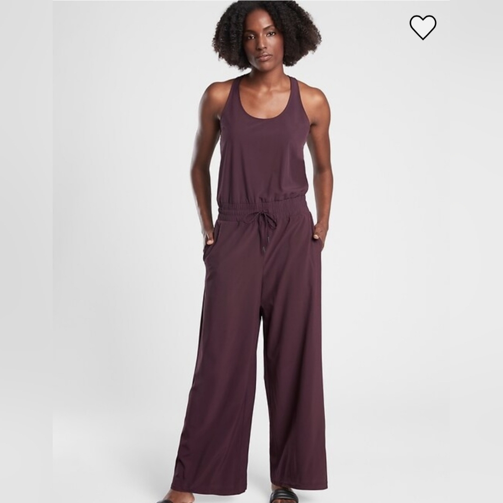 ATHLETA Purple Jumpsuit Sleeveless Wide-Leg